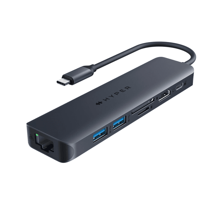 HYPER HD4003GL hub de interfaz USB 3.2 Gen 1 (3.1 Gen 1) Type-C 10000 Mbit/s Azul, Gris