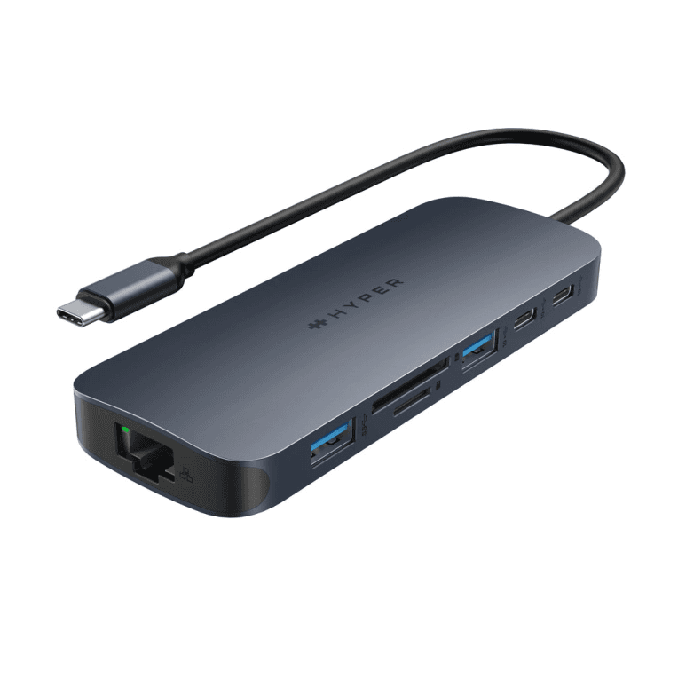 HYPER HD4005GL hub de interfaz USB 3.2 Gen 1 (3.1 Gen 1) Type-C 10000 Mbit/s Azul, Gris