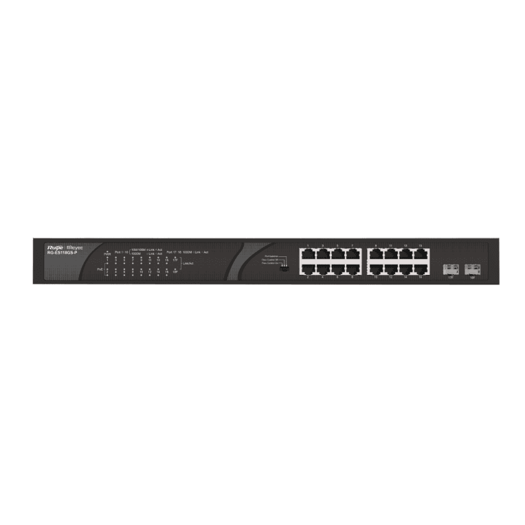 Ruijie Networks RG-ES118GS-P switch No administrado Gigabit Ethernet (10/100/1000) Energía sobre Ethernet (PoE) Negro