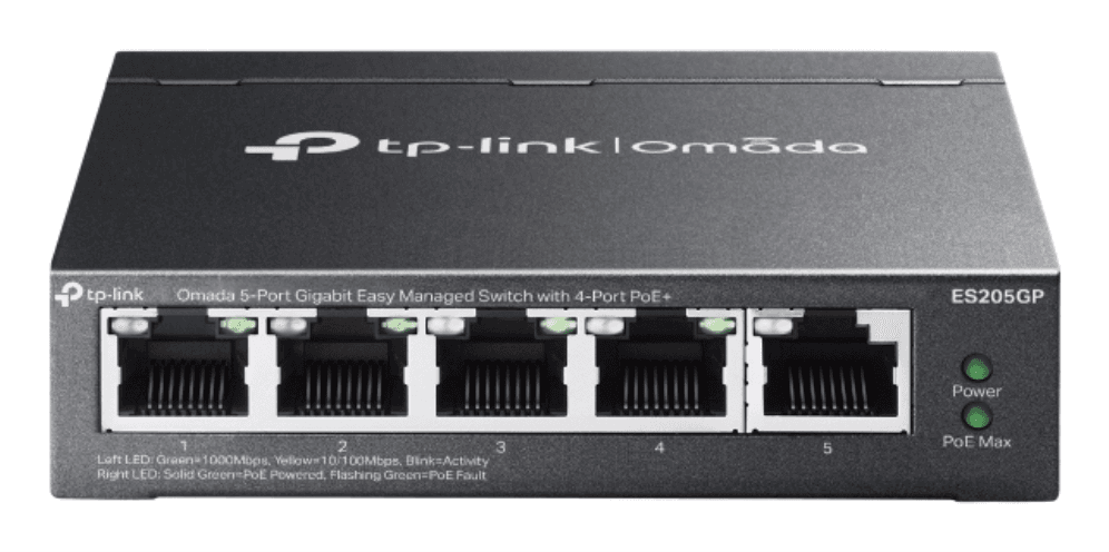 TP-Link Omada ES205GP switch Gestionado Gigabit Ethernet (10/100/1000) Energía sobre Ethernet (PoE) Negro