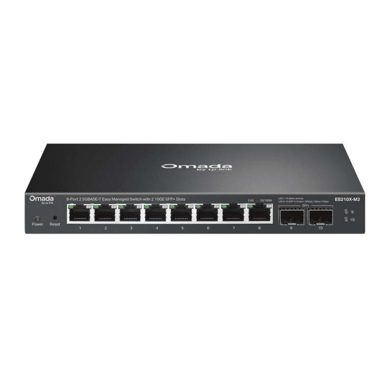 TP-Link ES210X-M2 switch Gestionado 2.5G Ethernet (100/1000/2500) Montaje en pared/escritorio Negro