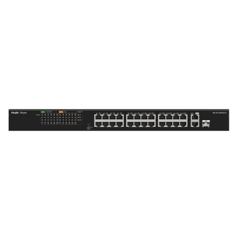 Ruijie Networks RG-ES126FGS-P switch No administrado L2 Gigabit Ethernet (10/100/1000) Energía sobre Ethernet (PoE) Negro