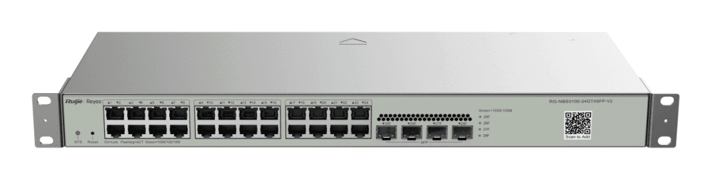 Ruijie Networks RG-NBS3100-24GT4SFP-V2 switch Gestionado L2 Gigabit Ethernet (10/100/1000) Metálico