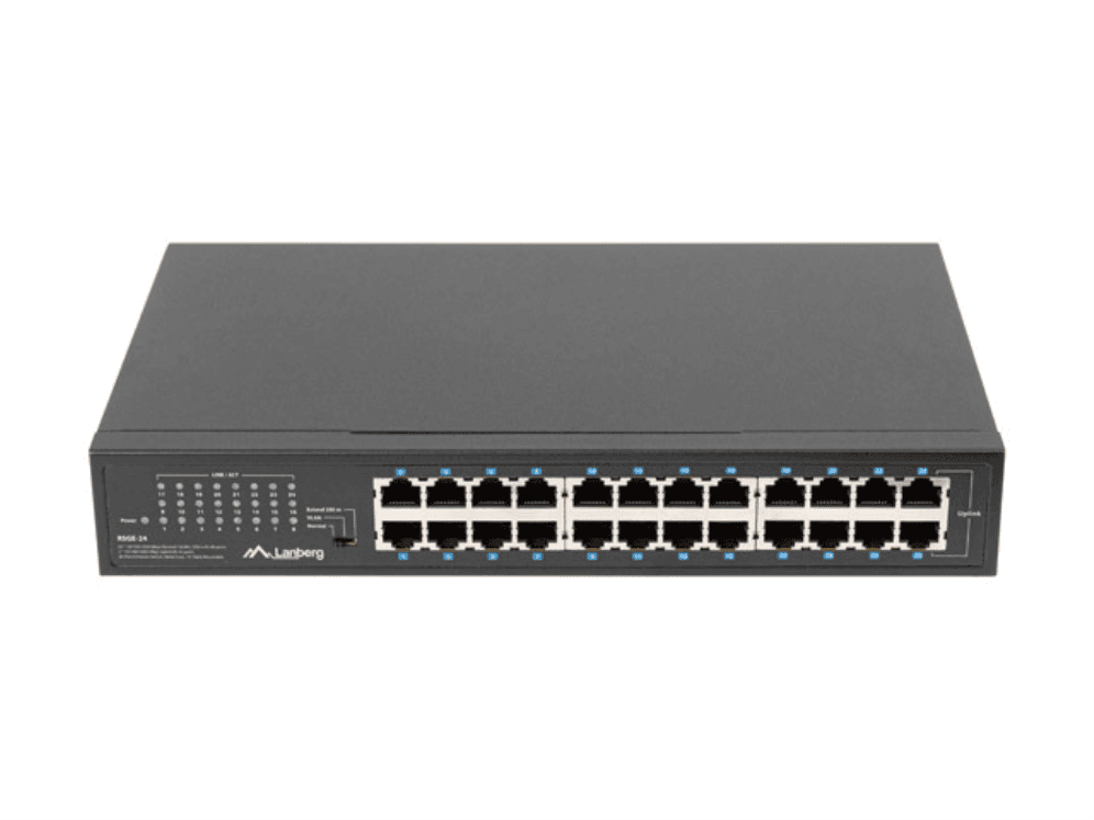 Lanberg RSGE-24 switch No administrado Gigabit Ethernet (10/100/1000) 1U Negro