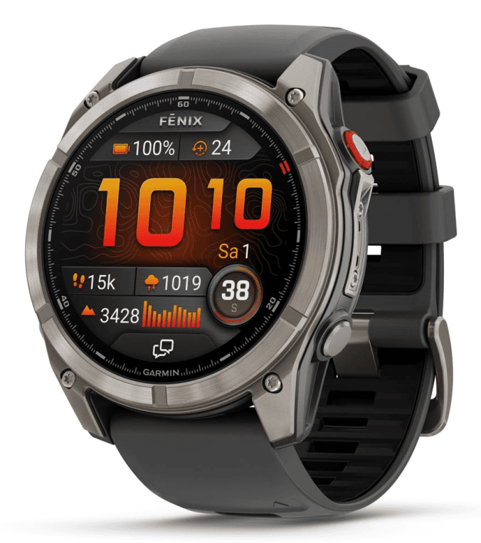 Garmin fenix 8 Pro 3,56 cm (1.4") AMOLED 51 mm Digital 454 x 454 Pixeles Pantalla táctil Grafito, Titanio Wifi GPS (satélite)