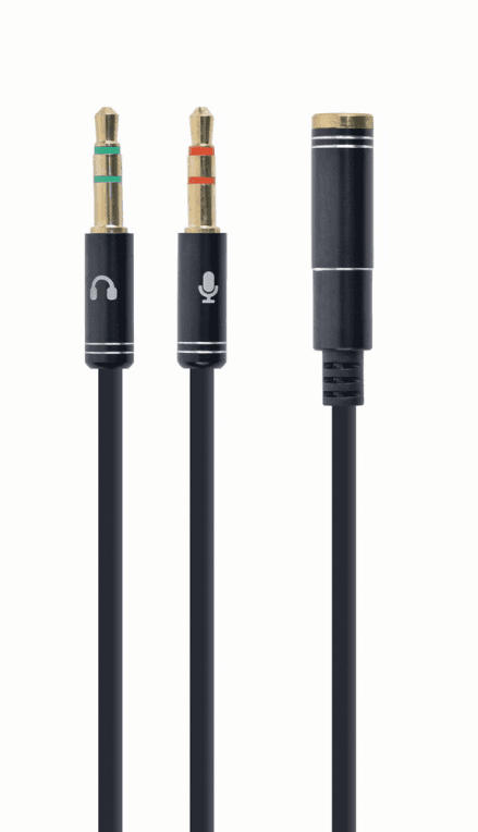 Gembird !Adapter audio stereo 3.5mm mini Jack/4PIN/ cable de audio 0,2 m 3,5mm 2 x 3.5mm Negro