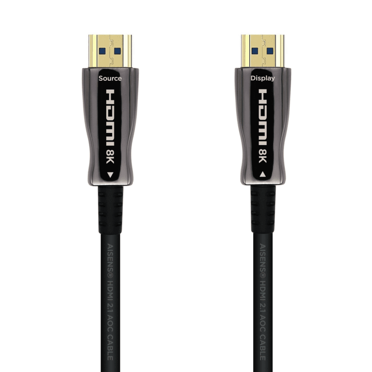 AISENS Cable HDMI V2.1 AOC Ultra Alta Velocidad / HEC 8k@60Hz 4k@120Hz 4:4:4 48Gbps, A/M-A/M, Negro, 20m