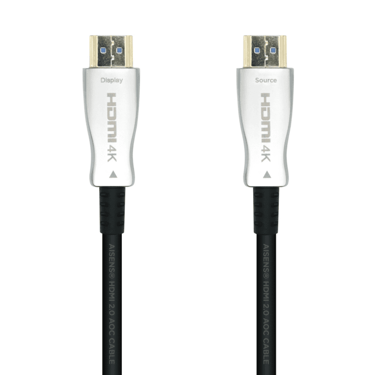 AISENS Cable HDMI V2.0 AOC Premium Alta Velocidad / HEC 4k@60Hz 18Gbps, A/M-A/M, Negro, 20m