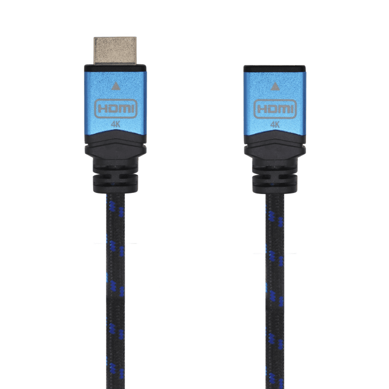 AISENS Cable HDMI V2.0 Prolongador Premium Alta Velocidad / HEC 4K@60Hz 18Gbps, A/M-A/H, Negro/Azul, 1.0m
