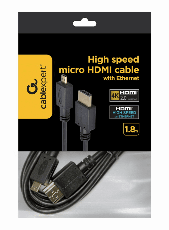 Gembird 1.8m HDMI-M/micro HDMI-M cable HDMI 1,8 m HDMI tipo A (Estándar) HDMI tipo D (Micro) Negro