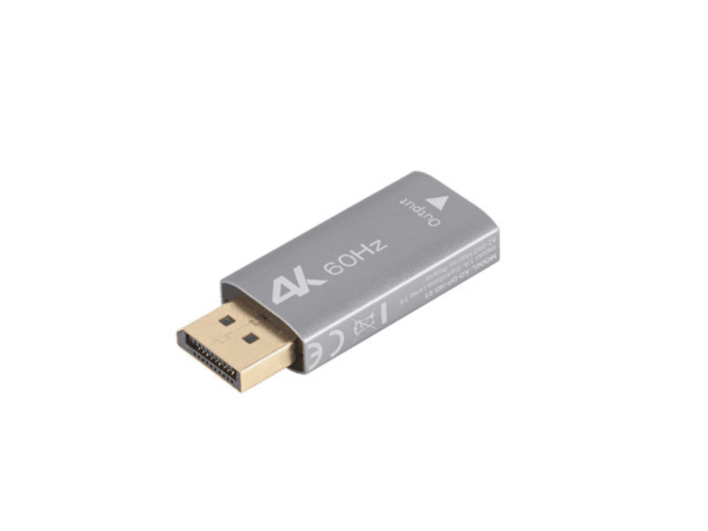 Lanberg AD-DP-HD-01 adaptador de cable de vídeo 0 m HDMI tipo A (Estándar) DisplayPort Plata
