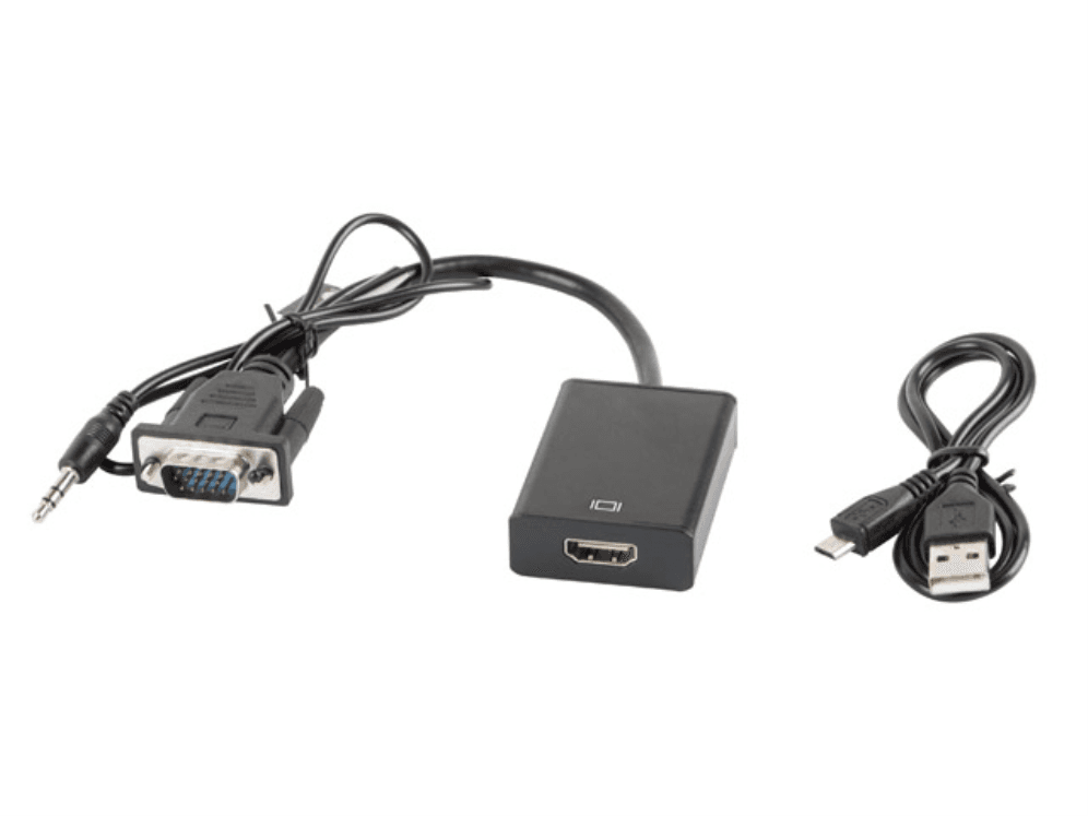 Lanberg AD-0021-BK adaptador de cable de vídeo 0,2 m HDMI tipo A (Estándar) VGA (D-Sub) Negro
