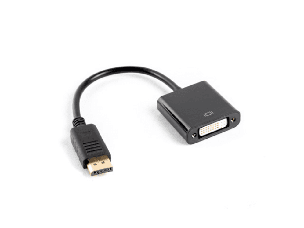 Lanberg AD-0007-BK adaptador de cable de vídeo 0,1 m DisplayPort DVI-D Negro