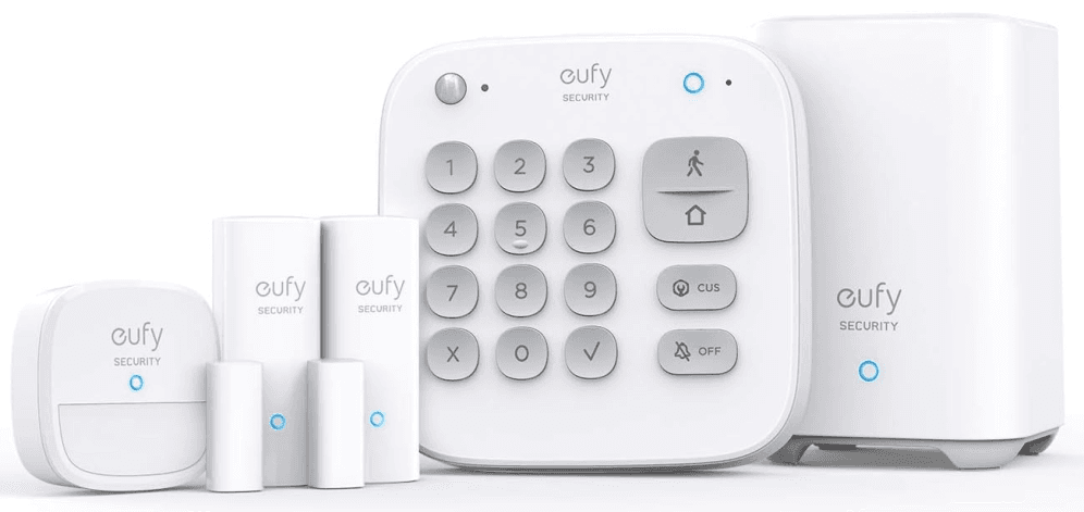Eufy Security 5 piezas Smart Home Set, sistema de seguridad inteligente para el hogar, con cerradura de puerta, sensor de movimiento, 2 sensores de robo, sistema de alarma, compatible con eufyCam