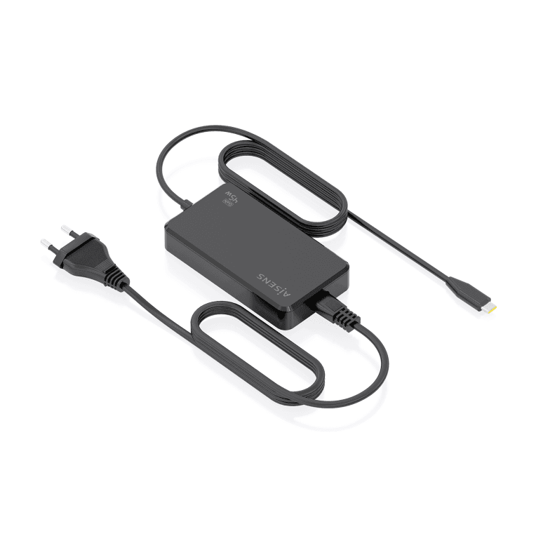 AISENS Cargador De Sobremesa GaN 45W PD3.0 1xUSB-C 1.8m, Negro