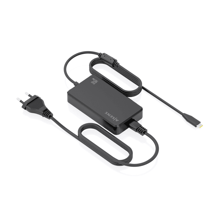 AISENS Cargador De Sobremesa GaN 90W PD3.0 1xUSB-C 1.8m, Negro