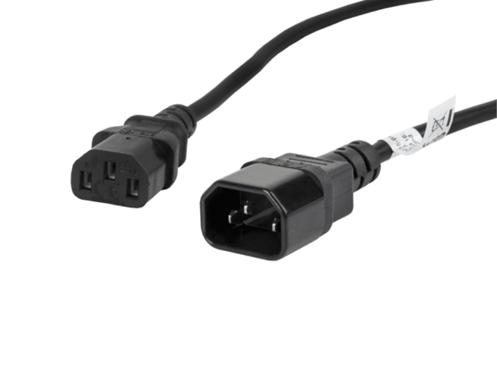 Lanberg CA-C13E-11CC-0018-BK cable de transmisión Negro 1,8 m C13 acoplador C14 acoplador