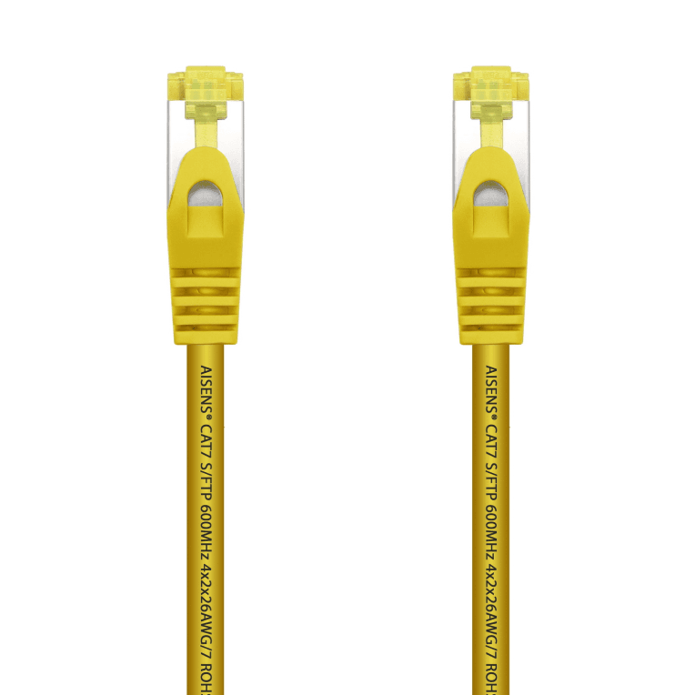 AISENS Cable De Red Latiguillo RJ45 LSZH Cat.7 600 MHz S/FTP PIMF AWG26, Amarillo, 1.0 m
