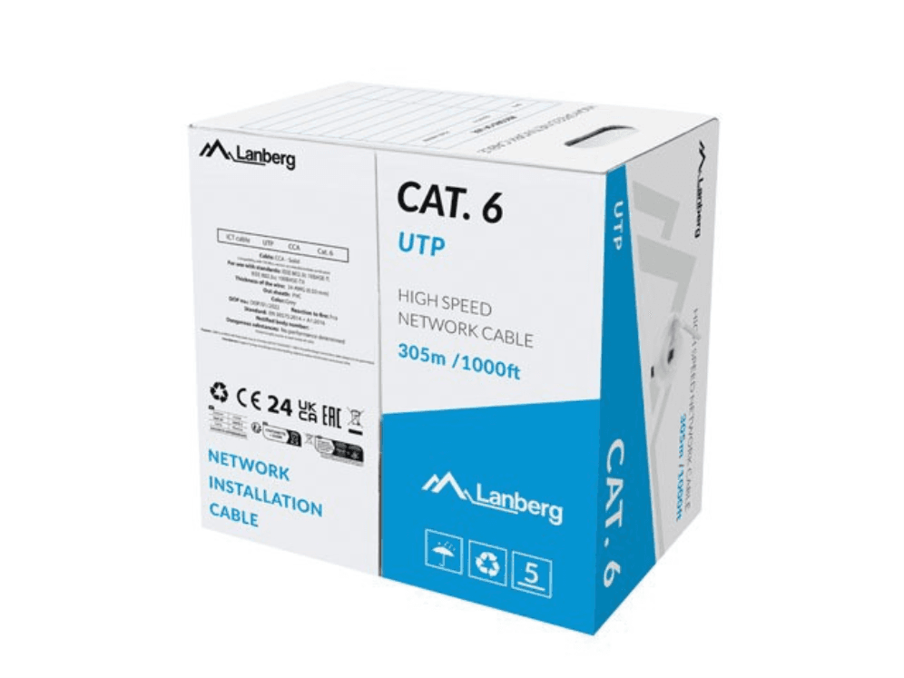 Lanberg LCU6-15CC-0305-S cable de red Gris 305 m Cat6 U/UTP (UTP)