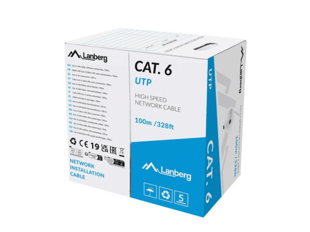 Lanberg LCU6-11CU-0100-S cable de red Gris 100 m Cat6 U/UTP (UTP)