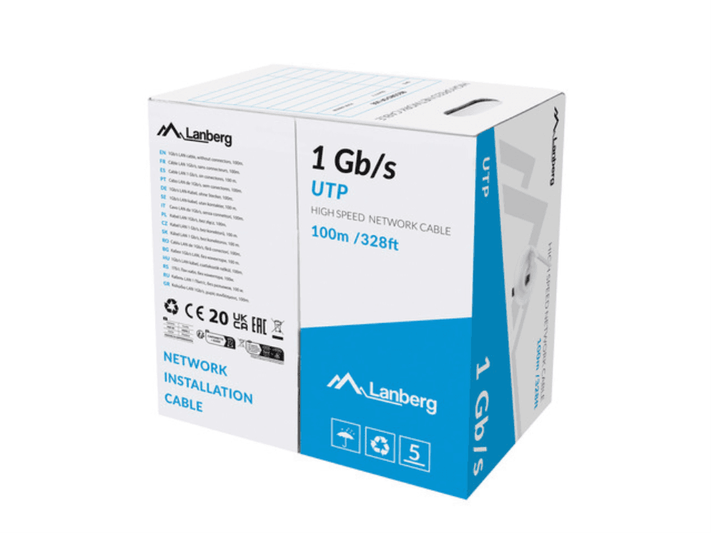 Lanberg LCU6-10CC-0100-S cable de red Gris 100 m U/UTP (UTP)