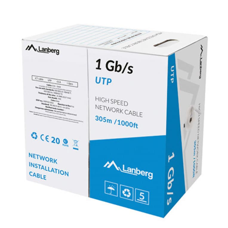 Lanberg LCU6-10CC-0305-S cable de red Gris 305 m U/UTP (UTP)