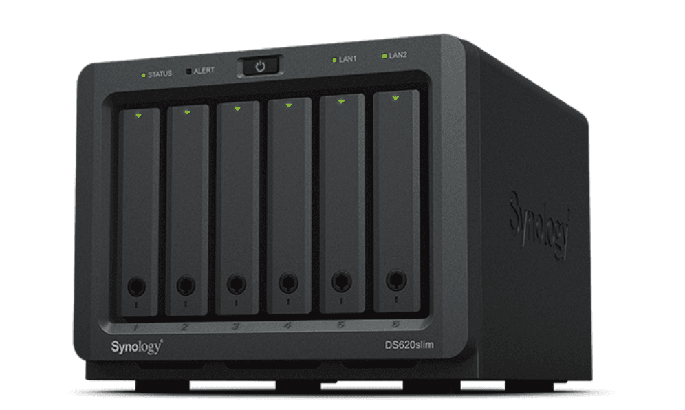 Synology DiskStation DS620SLIM servidor de almacenamiento NAS Escritorio Intel® Celeron® J3355 2 GB DDR3L 0 TB DiskStation Manager Negro