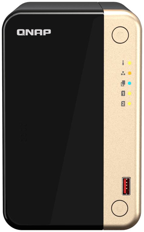 QNAP TS-264 NAS Torre Intel® Celeron® N5095 8 GB 0 TB QNAP QTS Negro, Oro