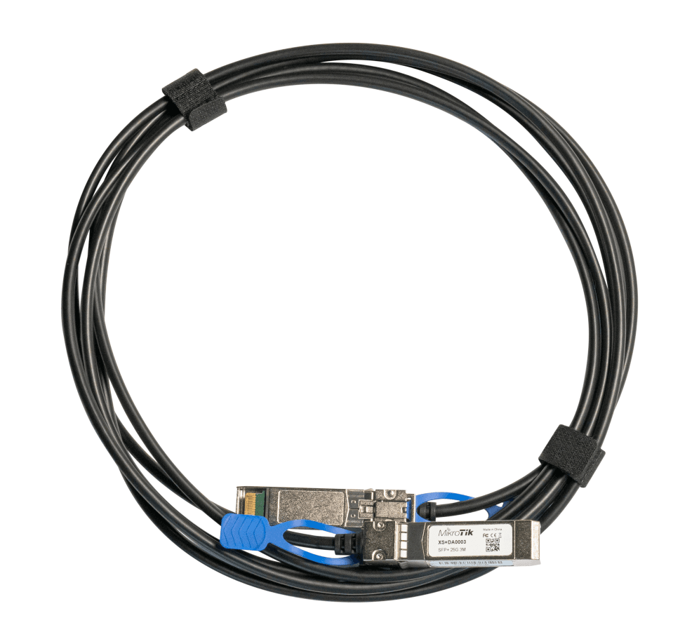 Mikrotik XS+DA0003 Cable de fibra óptica e InfiniBand 3 m SFP/SFP+/SFP28 Negro