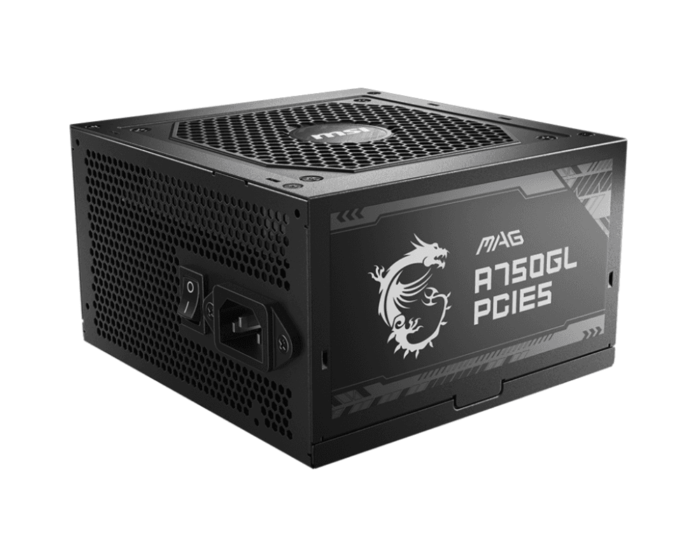 MSI MAG A750GL PCIE5 unidad de fuente de alimentación 750 W 20+4 pin ATX ATX Negro